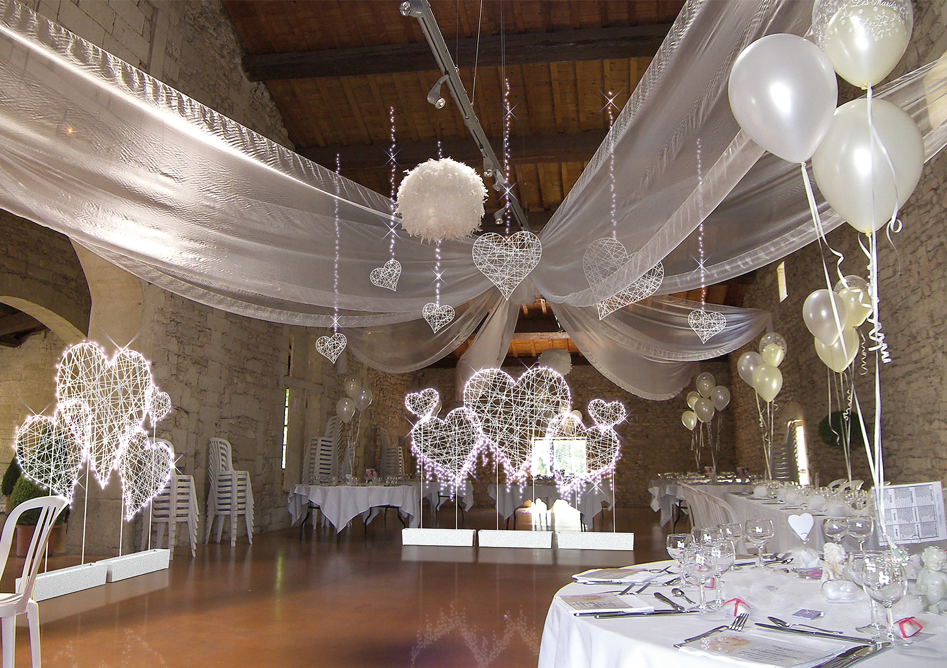 décoration salle mariage en fibre de verre