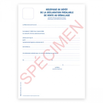 Recepisse De Depot De La Declaration Prealable D Une Vente Au