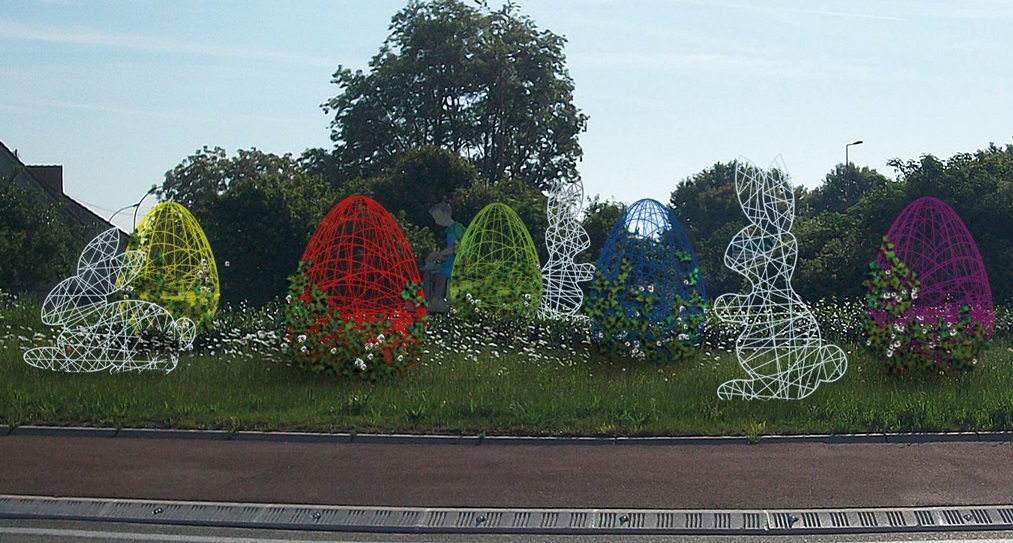 décoration de paques en fibre de verre