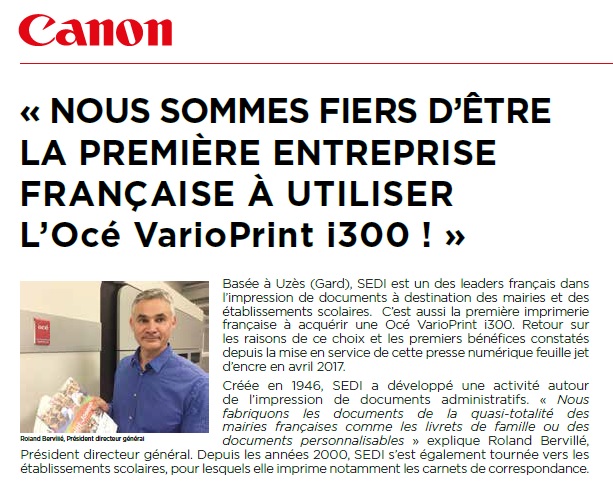 Article de presse Canon